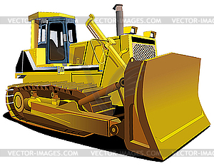 Yellow Dozer - color vector clipart