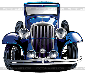 Blue vintage car - vector image