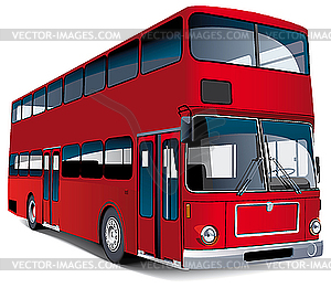 European double-dacker bus - vector image