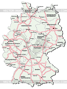 Germany autobahn map - vector clipart