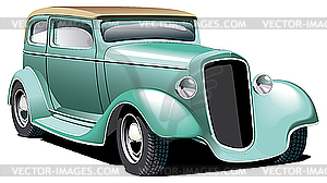 Green Hot Rod - color vector clipart