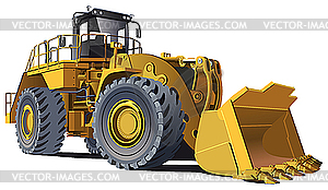 Large wheel loader - vector image