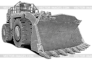 Loader engraving - vector image