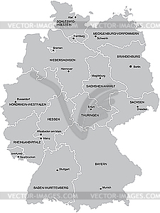 Карта Германии - изображение векторного клипарта