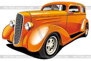 Orange Hot Rod - vector image