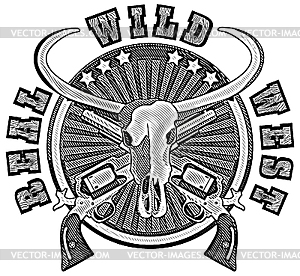 Real Wild West engraving - vector clipart