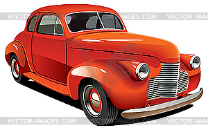 Red old hot rod - vector clipart / vector image