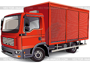 Красный минигрузовик - векторное изображение клипарта