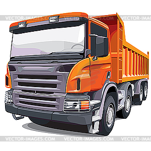 Large orange truck - vector clip art