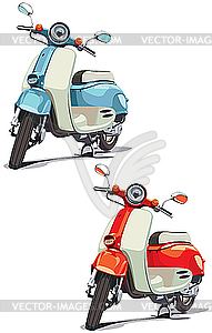 Old scooter - vector image