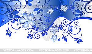 Blue floral pattern - vector clip art