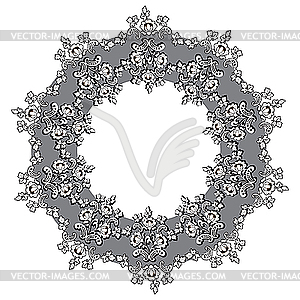 Round floral frame - vector clip art