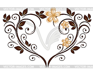 Heart as flower pattern - vector image