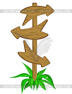 Wooden arrows - vector clip art