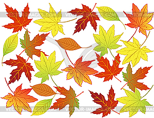 Осенний фон из листьев - клипарт в векторном формате