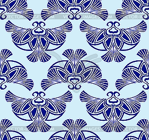 Seamless pattern with blue bird - vector image