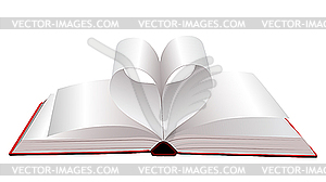 Open book with folded pages  - vector clip art