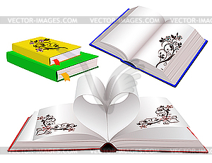 Set of books with ornaments  - vector clipart