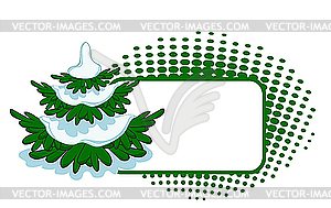 Новогодняя рамка с елкой - клипарт в векторном формате