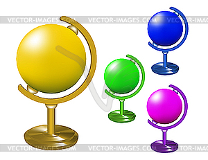 Set of colored globes - vector clipart