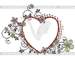 Floral pattern in the form of heart  - vector clipart