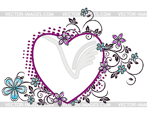 Floral pattern in the form of heart  - vector image