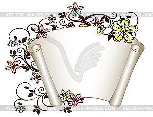 Floral scroll - vector clip art