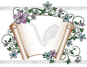 Floral scroll - vector clipart