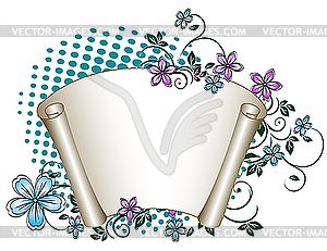Floral scroll - vector clip art