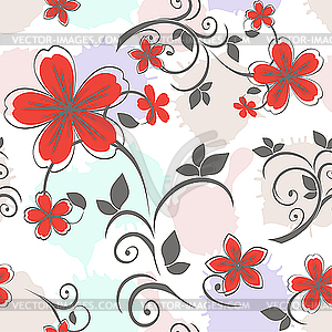 Seamless floral pattern in pastel colors - vector image