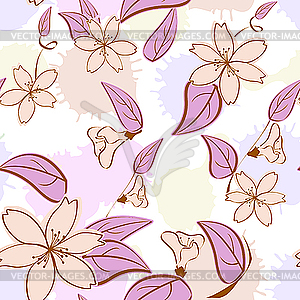 Seamless floral pattern in pastel colors - vector clipart