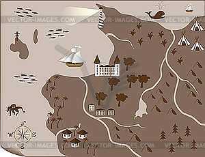 Old map - vector clipart