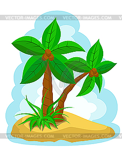 Palm trees with coconut  - vector image