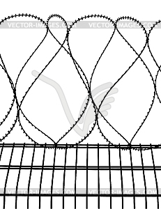 Barbed wire fence  - vector clipart