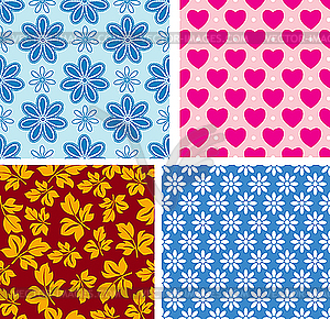 Four seamless pattern with children`s area - vector clipart