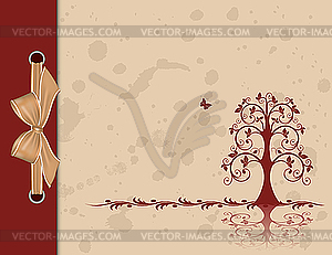 Openwork tree on vintage background - vector clipart