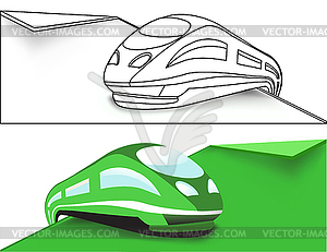 Green High-speed train - vector clipart