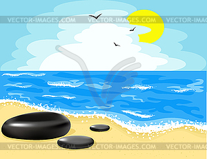 The beach and sky - vector clip art