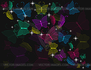 Colorful background with butterflies - vector image