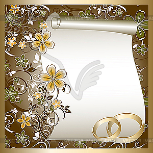 Wedding card with floral pattern and place for text - vector clipart