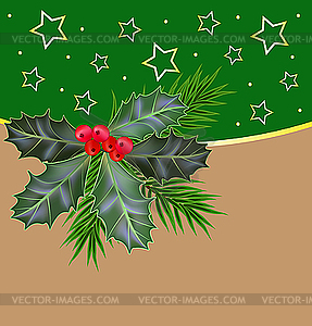 Christmas and New Year card - vector image