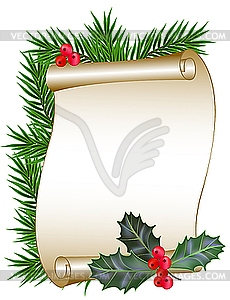 Christmas and New Year scroll - vector clip art