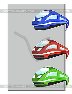 Train in three colors - vector clip art