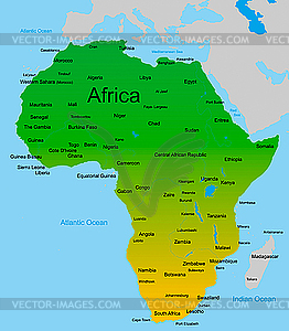 Map of african continent - vector clip art