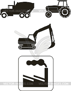 Building machinery - icons - vector image