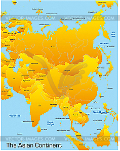 Карта Азии - векторный клипарт