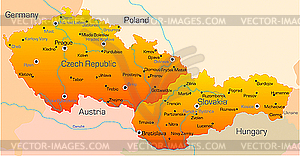 Czech Republic and Slovakia  - vector clipart