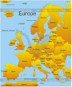 Europe map - vector clipart