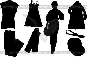 Set of fashion silhouettes - vector clipart