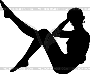 Sexy girl posing silhouette - vector image